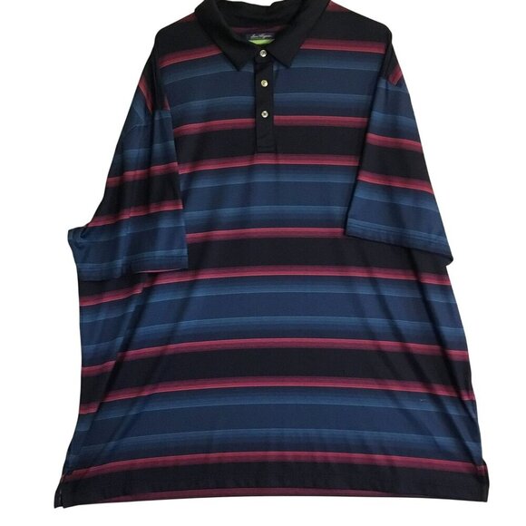 Ben Hogan Performance 3-Button Men's Golf Polo Sz XXXL Colorful Striped Lined - Picture 2 of 15